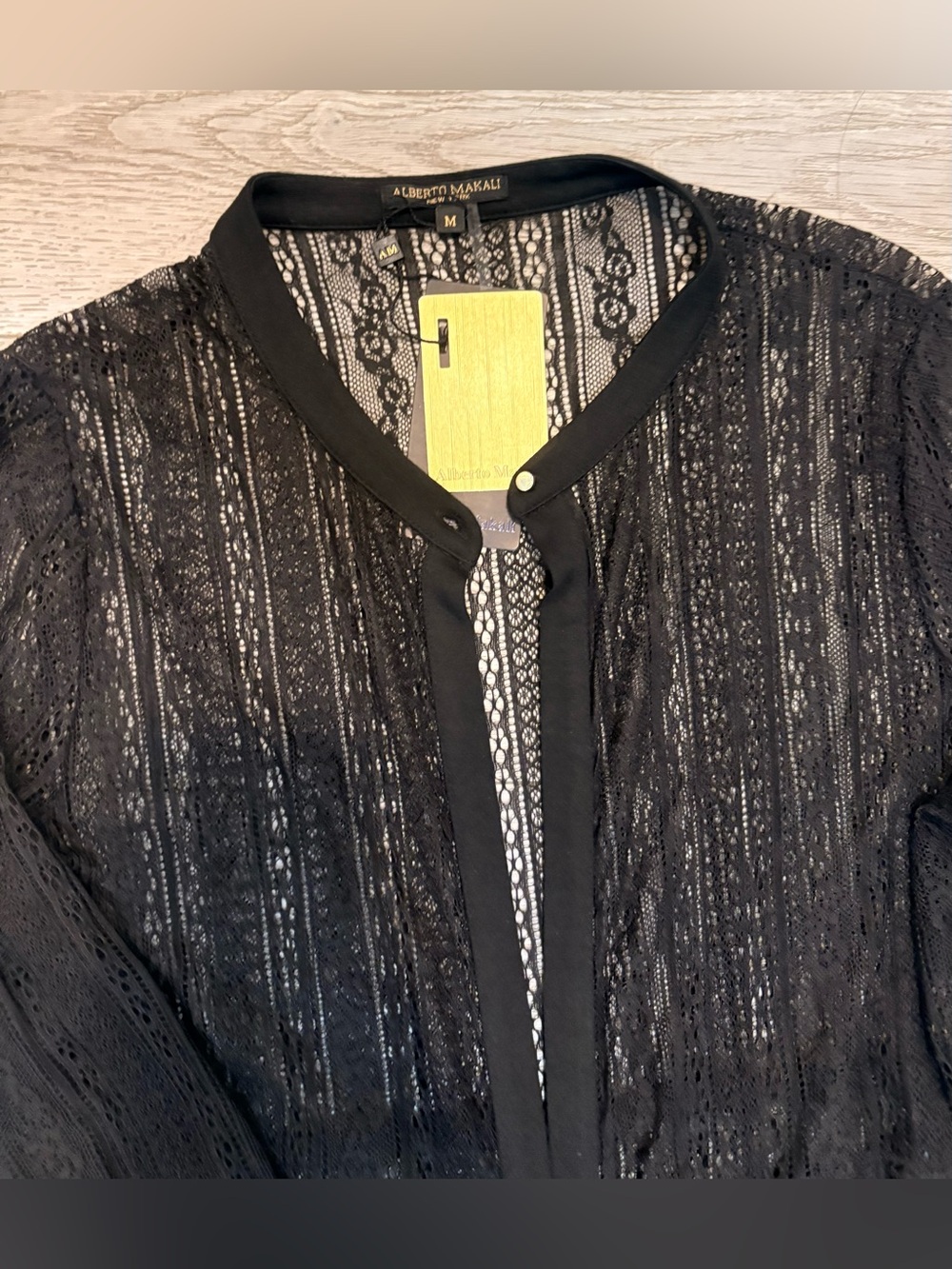 Alberto Makali Sheer Mesh Lace Duster Black NWT - Picture 8 of 8